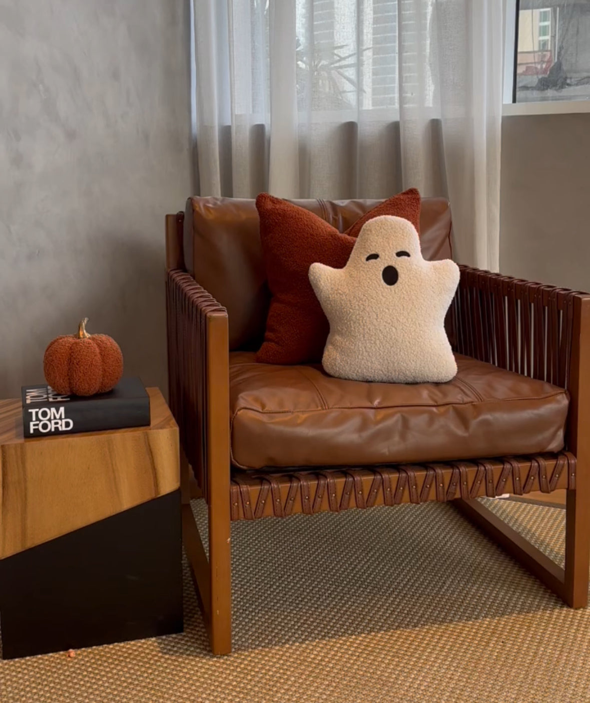 Handmade Sherpa Ghost Pillow - 13x15