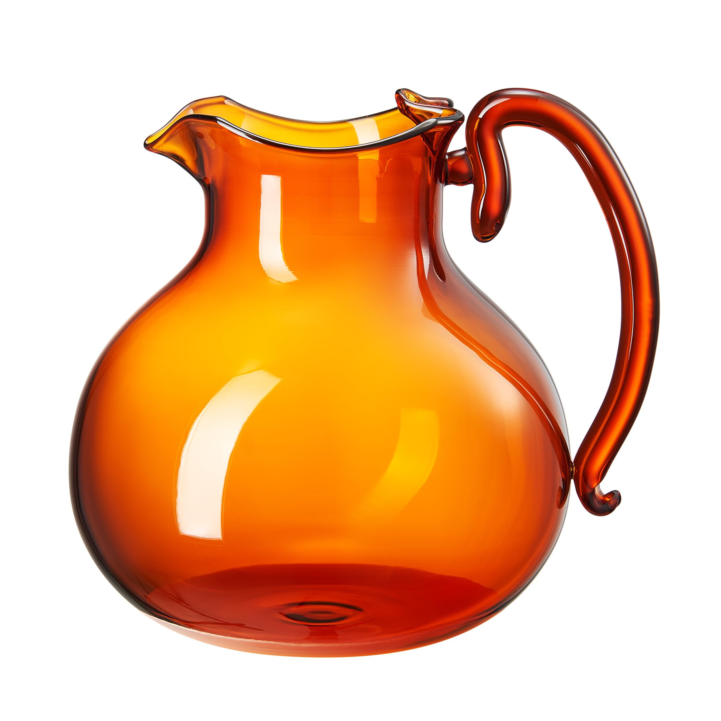Handmade Amber Glass Jug Pitcher