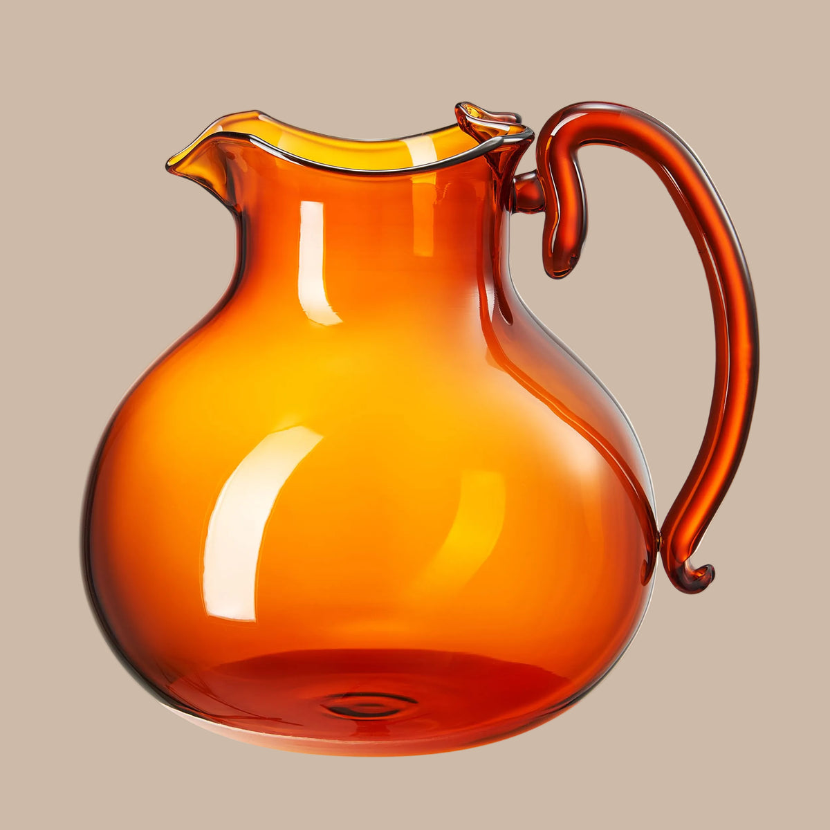 Handmade Amber Glass Jug Pitcher