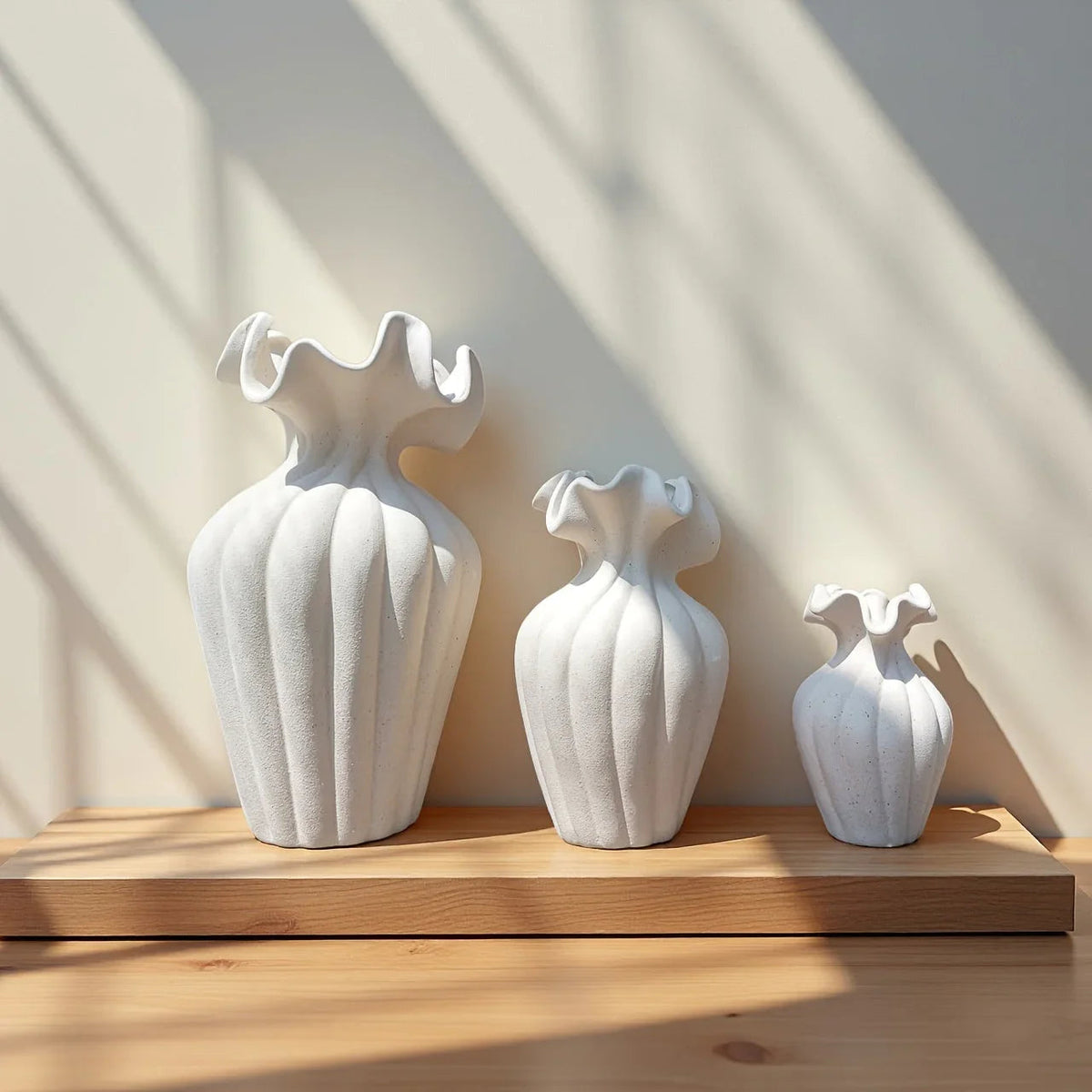 Ruffled Ceramic Vase