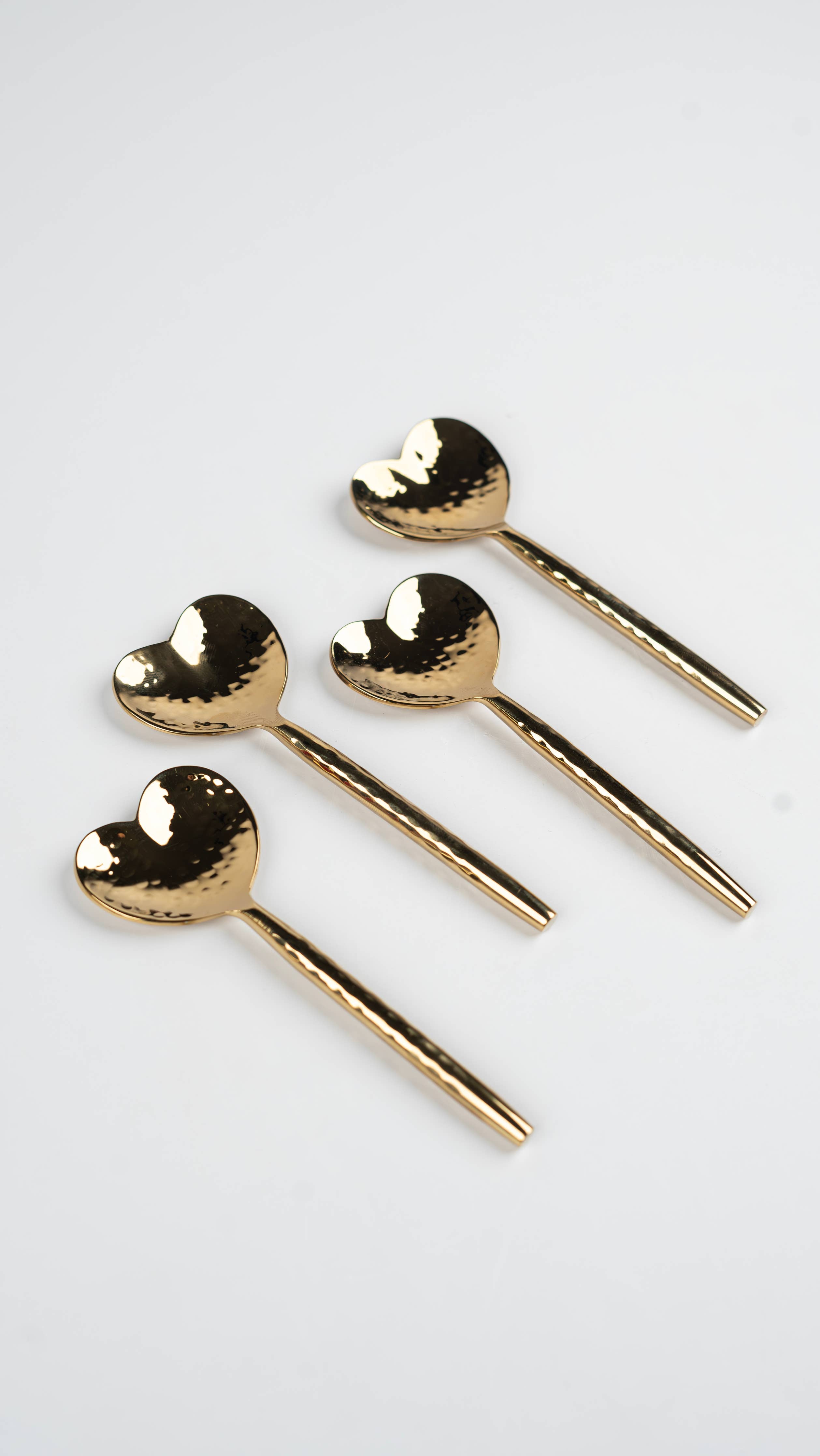 Heart-Shaped Brass Spoons