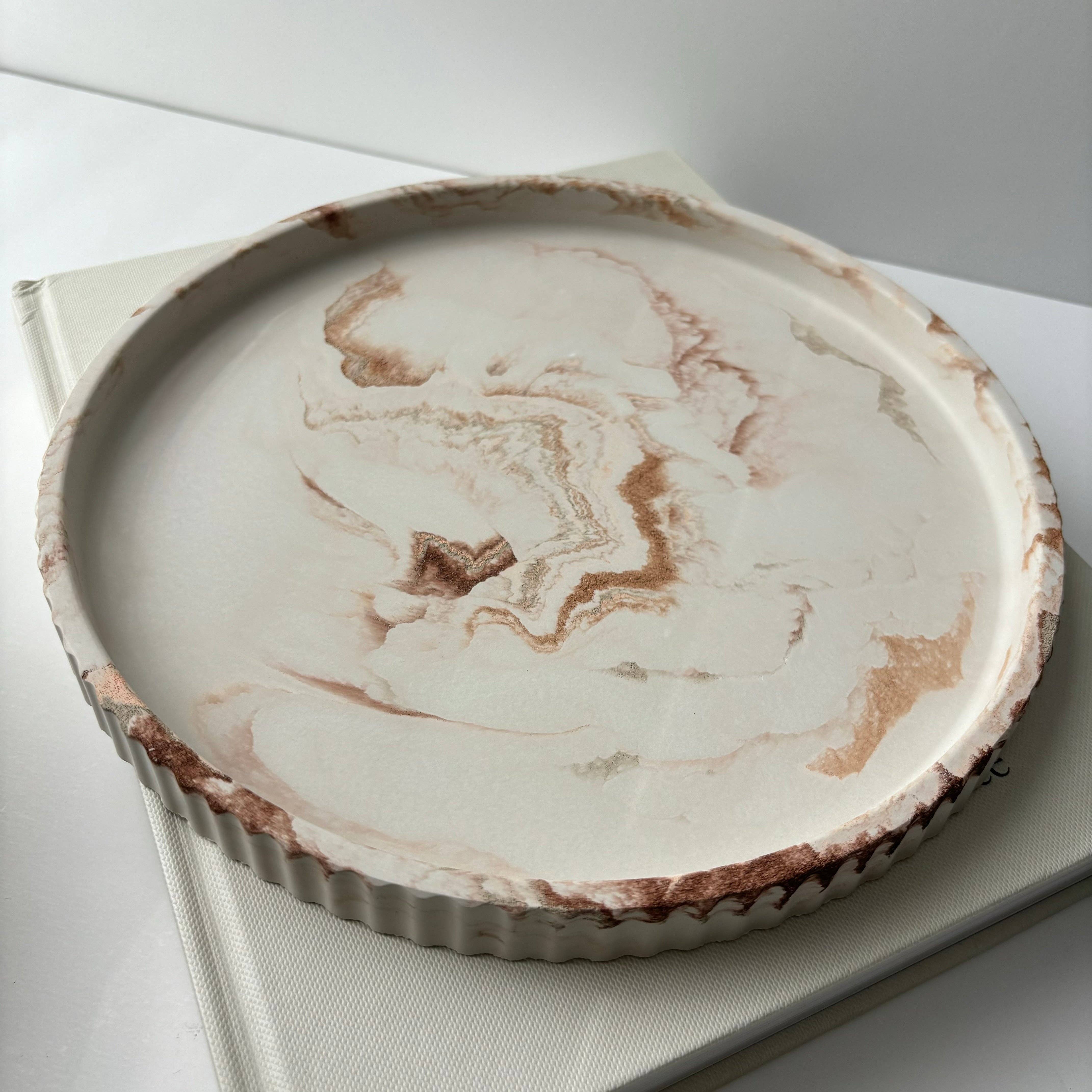 Gold Marbled Handmade Concrete Tray