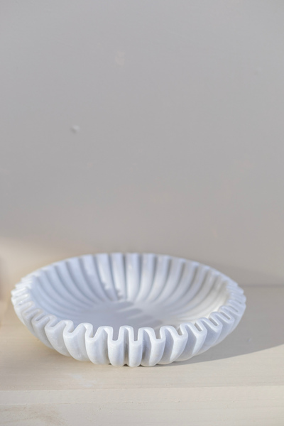 Marble Ruffle Bowl