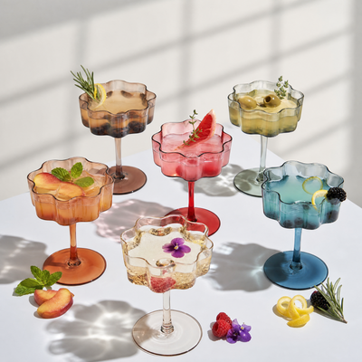 Flower Coupe Cocktail Glasses | Set of 6
