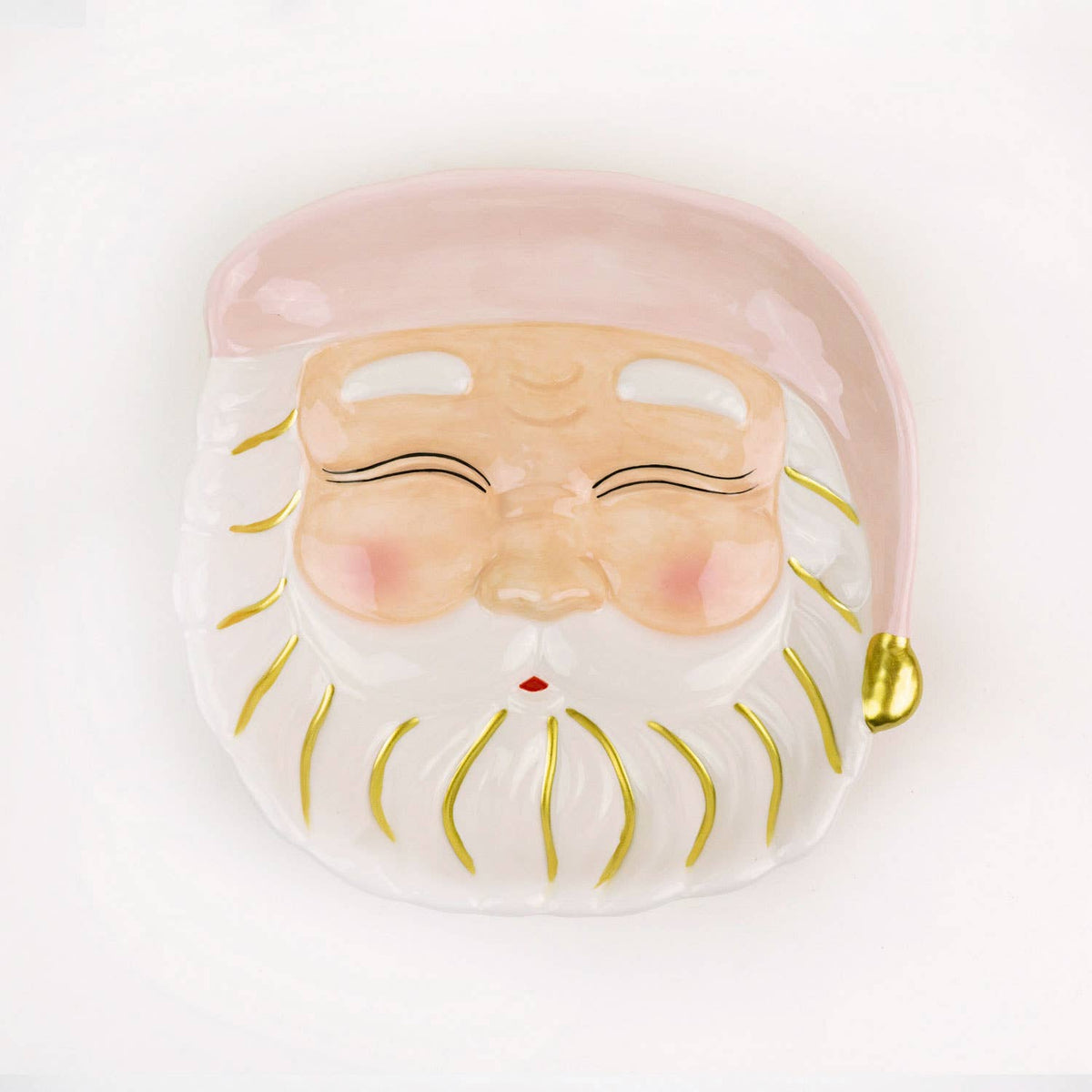 Pink Santa Ceramic Plate