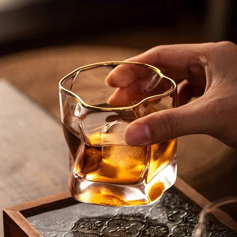 Textured Whiskey Glass