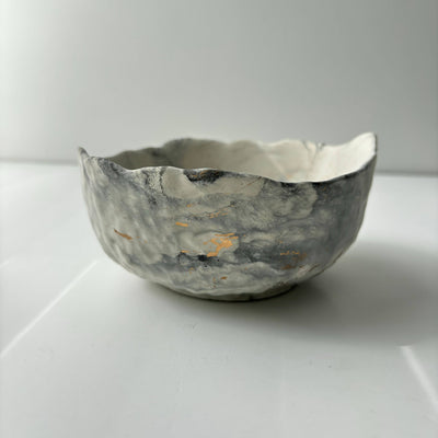Black Marbled Handmade Bowl