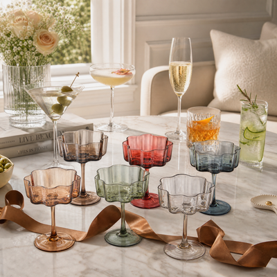 Flower Coupe Cocktail Glasses | Set of 6
