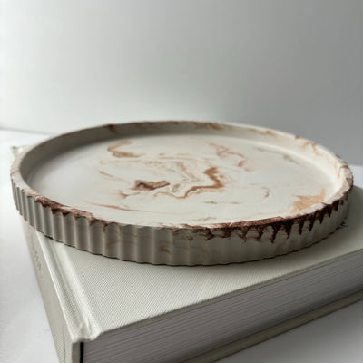 Gold Marbled Handmade Concrete Tray