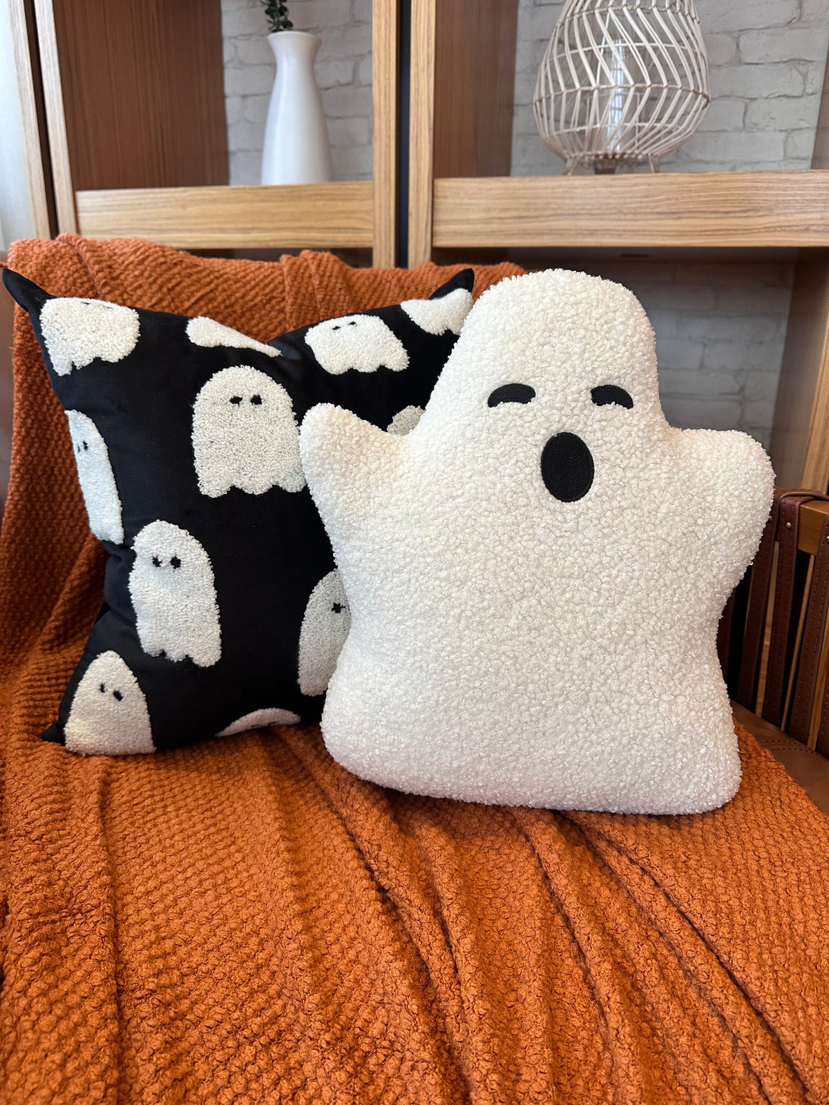 Handmade Sherpa Ghost Pillow - 13x15