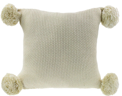Knit Pom Pom Decorative Throw Pillow - 16x16