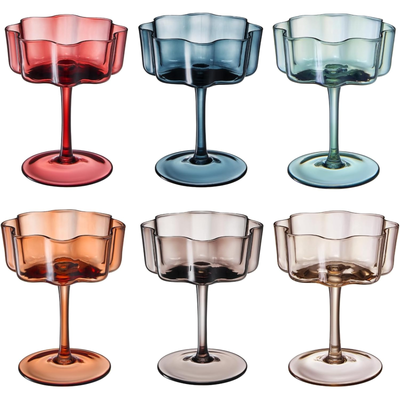 Flower Coupe Cocktail Glasses | Set of 6
