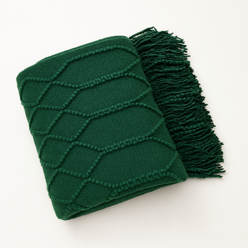 Winter Pine Knit Throw Blanket -  50x60