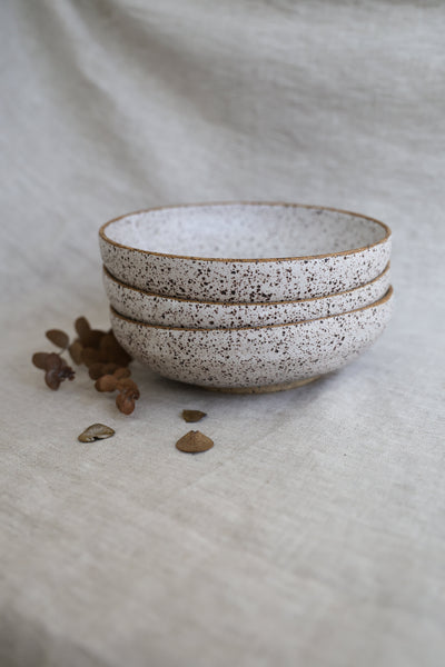 Handmade Speckled Pasta Bowls - Set of 4