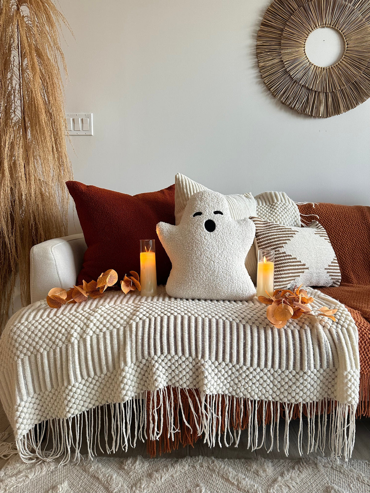 Handmade Sherpa Ghost Pillow - 13x15
