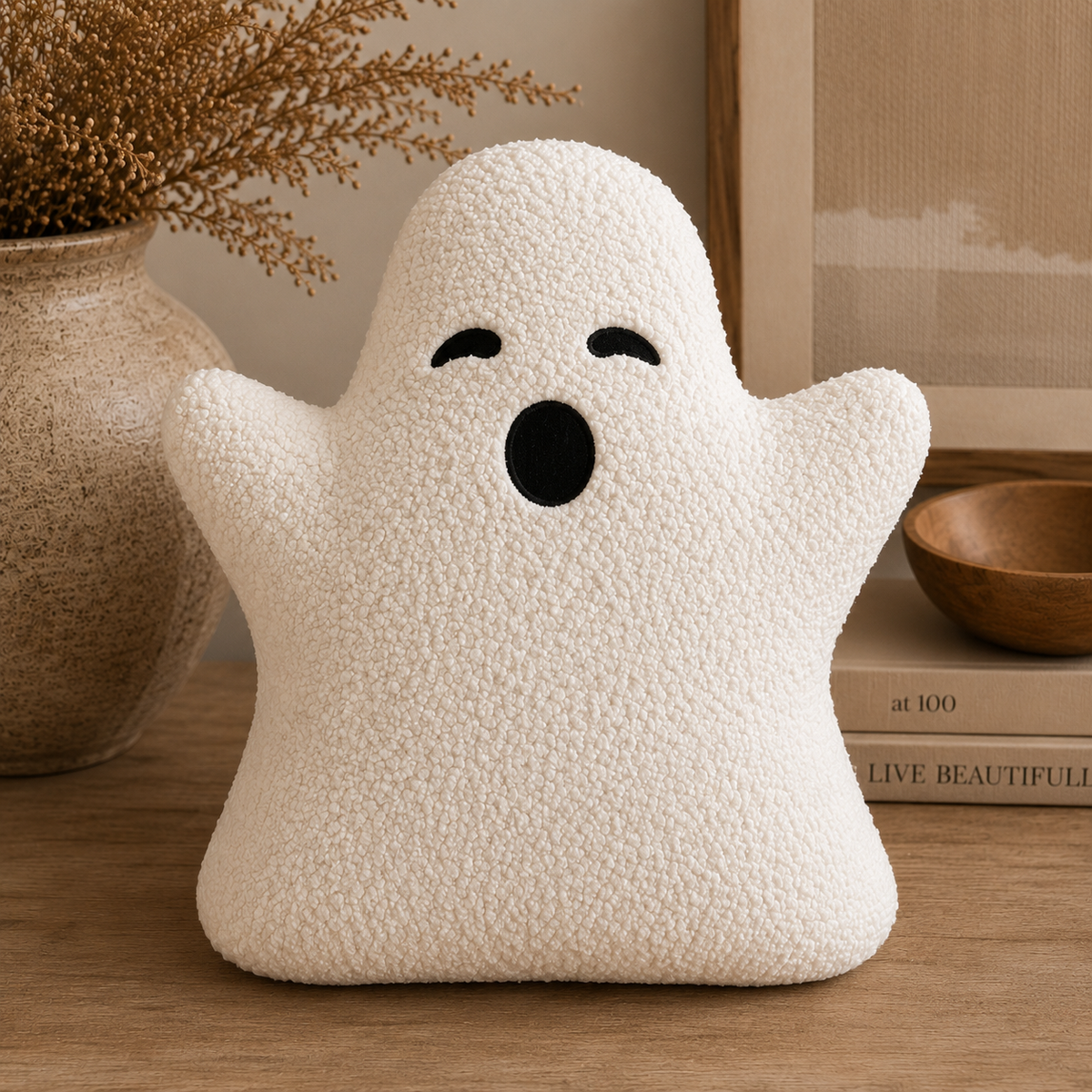 Handmade Sherpa Ghost Pillow - 13x15