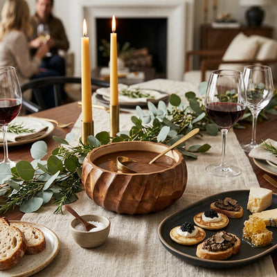 Pink Mango Wood Gravy Bowl