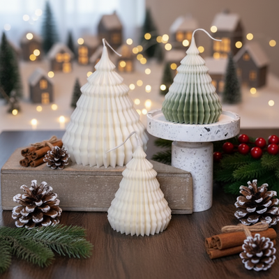 Origami Christmas Tree Candles | Handcrafted Holiday Decor
