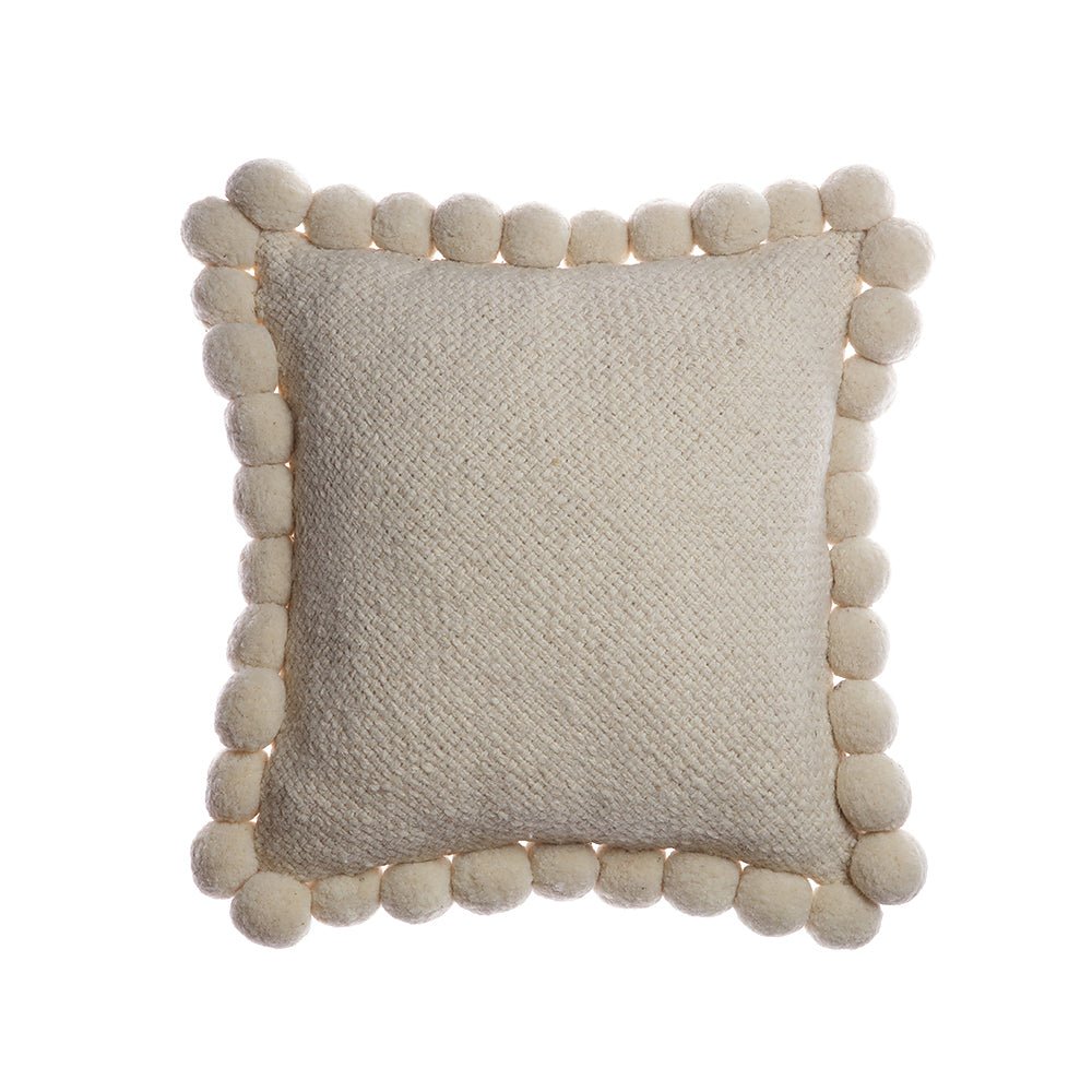 Wool Boho Pom Pom Pillow