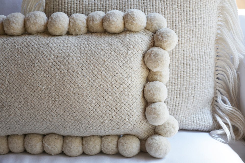 Wool Boho Pom Pom Pillow