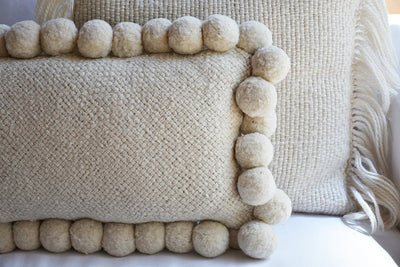 Wool Boho Pom Pom Pillow