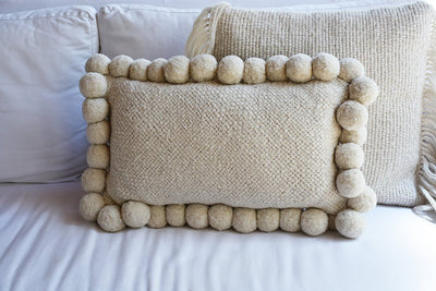 Wool Boho Pom Pom Pillow