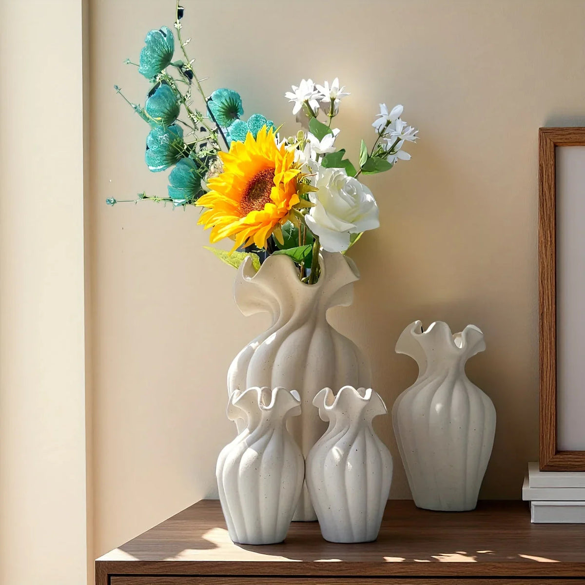 Ruffled Ceramic Vase