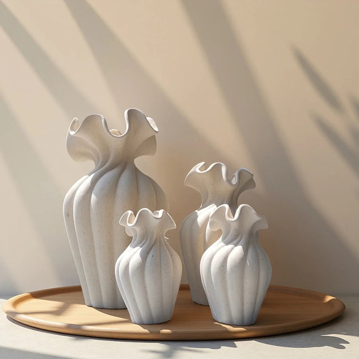 Ruffled Ceramic Vase