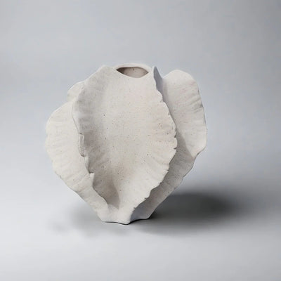 Textured Ceramic Beige Vase