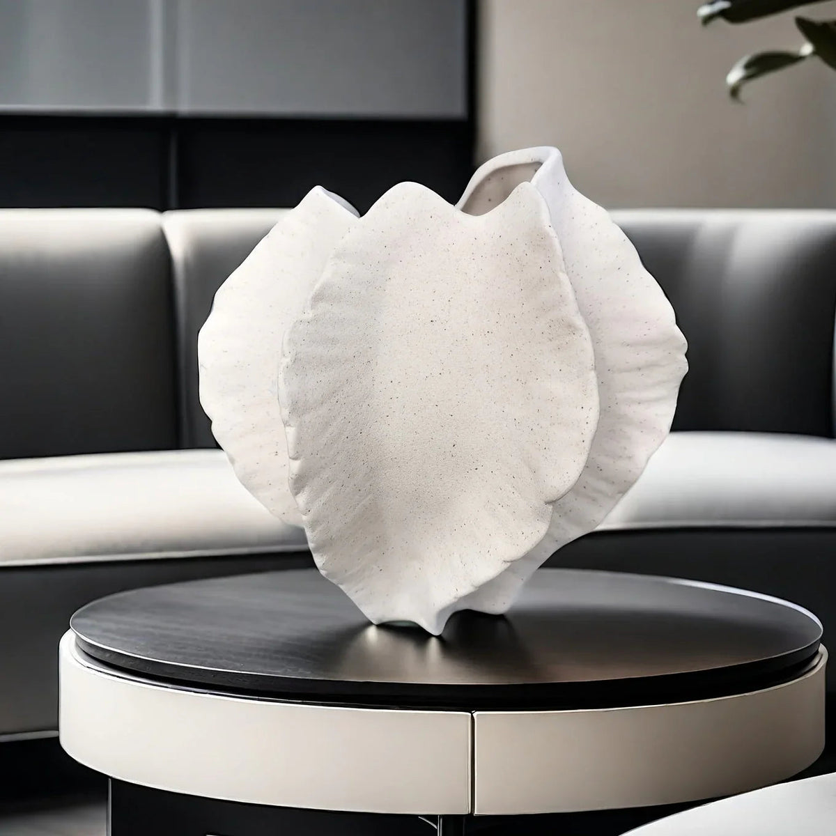 Textured Ceramic Beige Vase