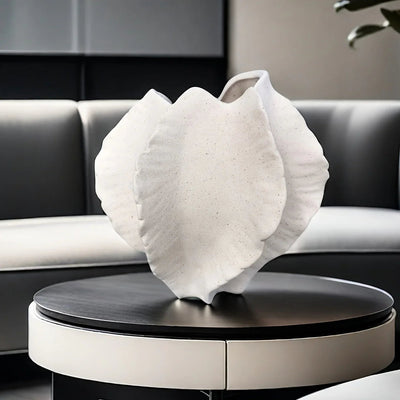 Textured Ceramic Beige Vase