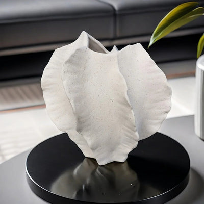 Textured Ceramic Beige Vase