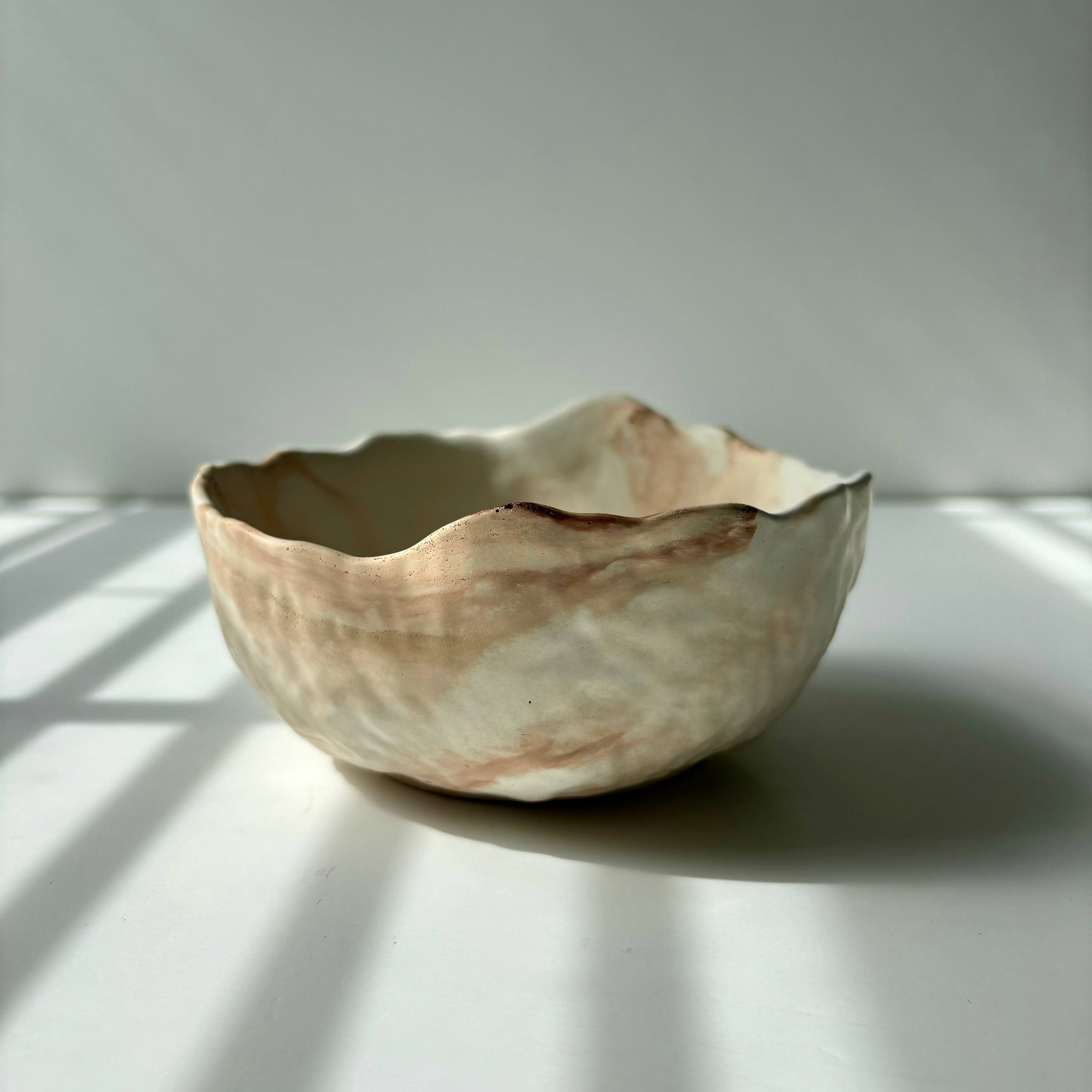 Peach Marble Handmade Bowl