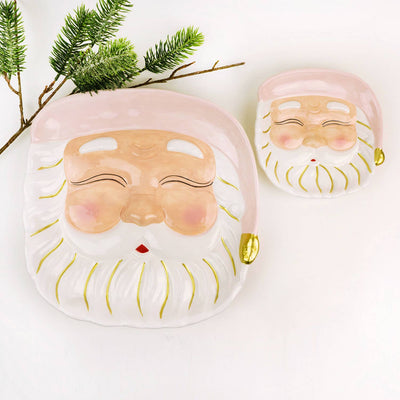 Pink Santa Ceramic Plate