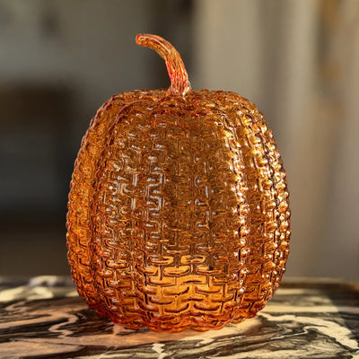 Umber Textured Glass Pumpkin