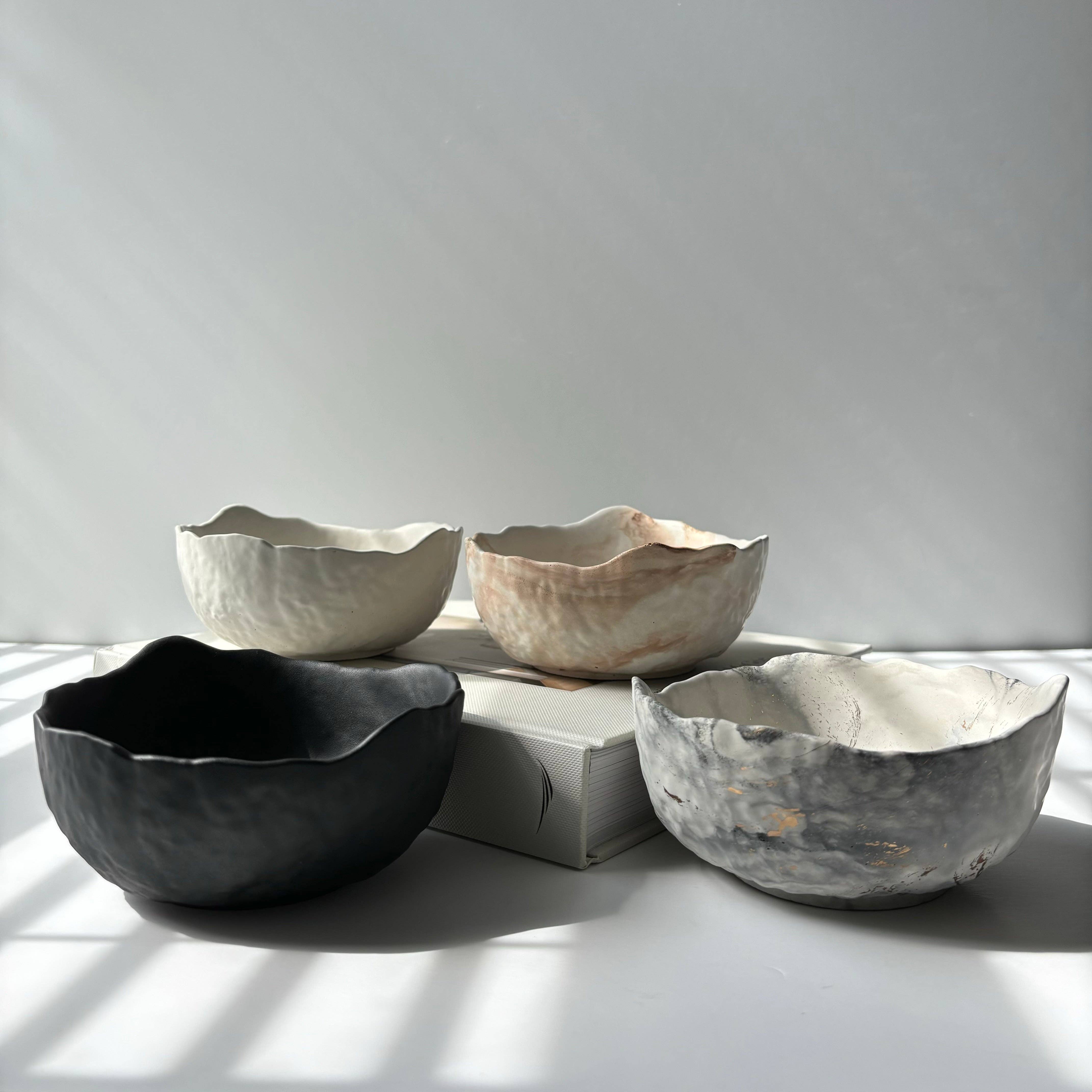 Peach Marble Handmade Bowl